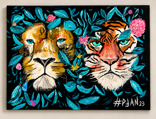 LION & TIGER - ORIGINAL PAINTING