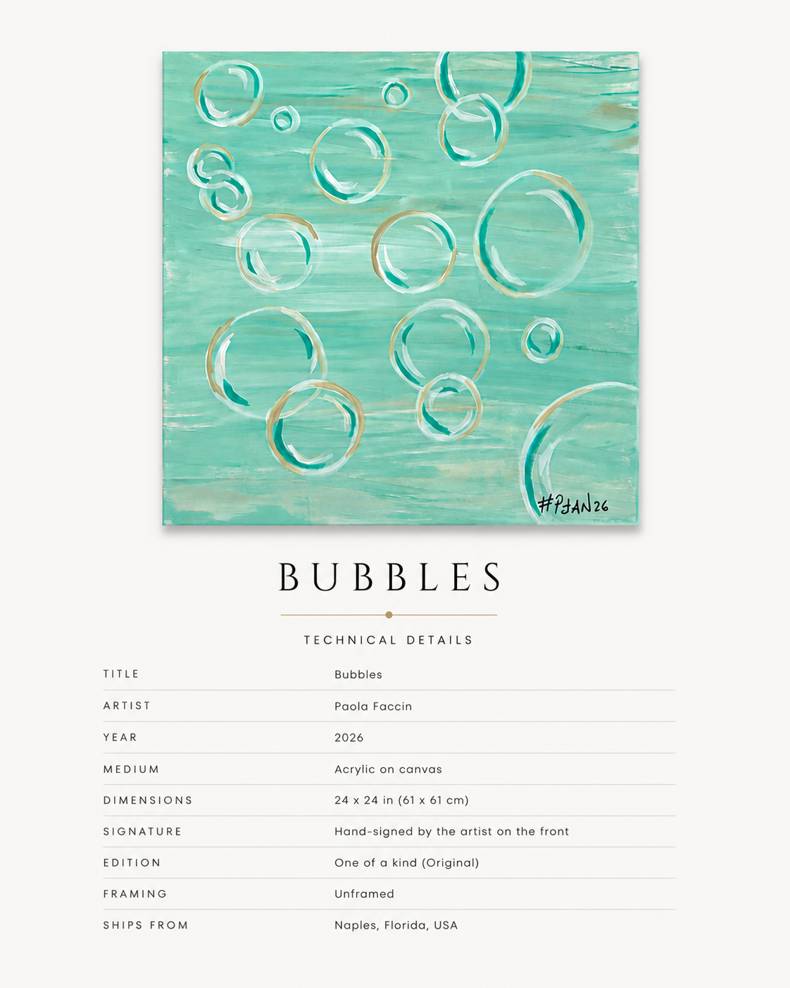 BUBBLES - ORIGINAL PAINTING